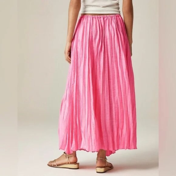 J. Crew Black Pleated Drawstring Maxi Skirt in Linen Blend/NWT/L - Picture 6 of 15
